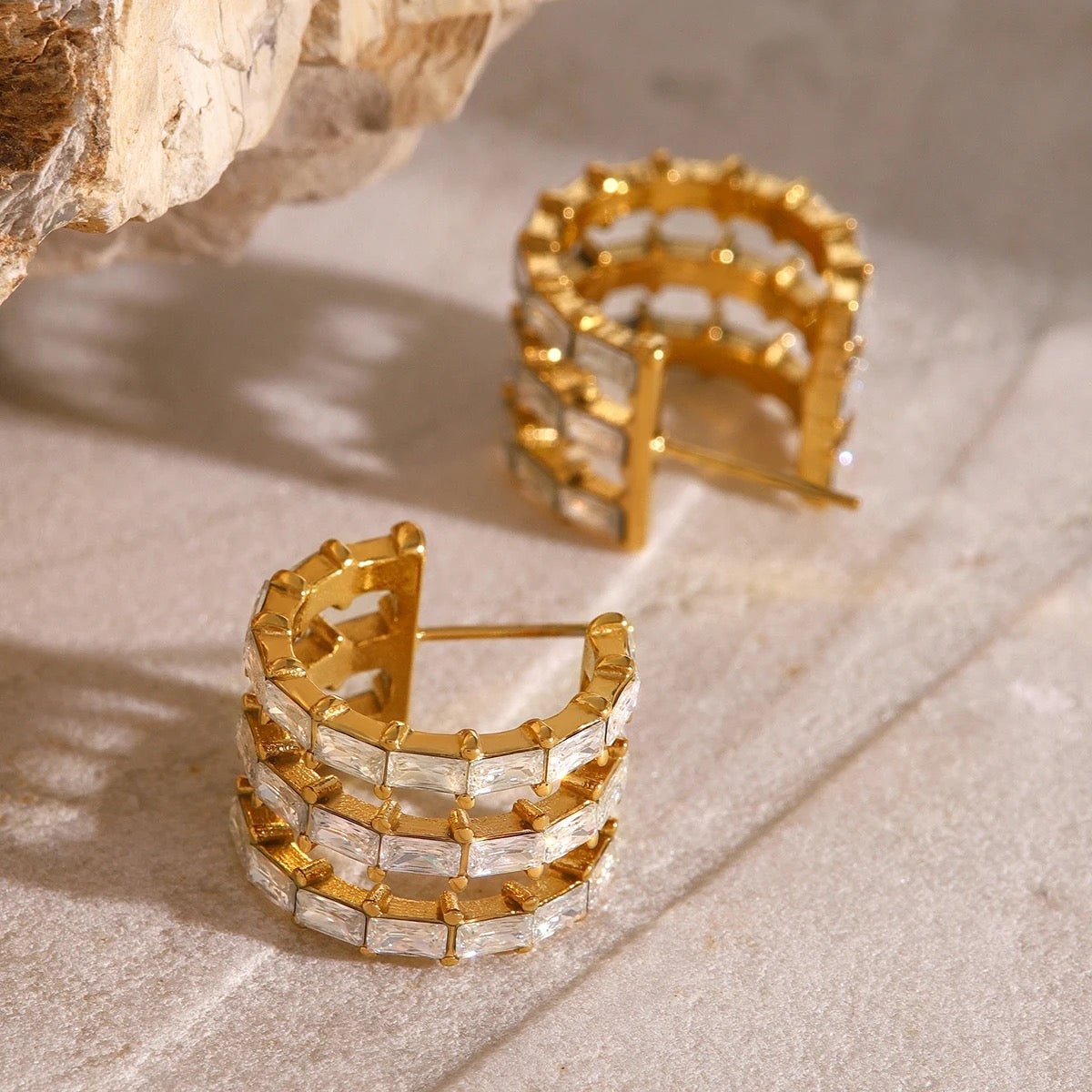 Amaira Zircon Hoop Earrings - Calilo Australia