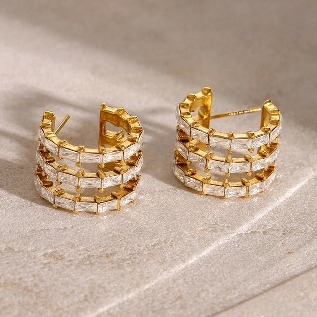 Amaira Zircon Hoop Earrings - Calilo Australia