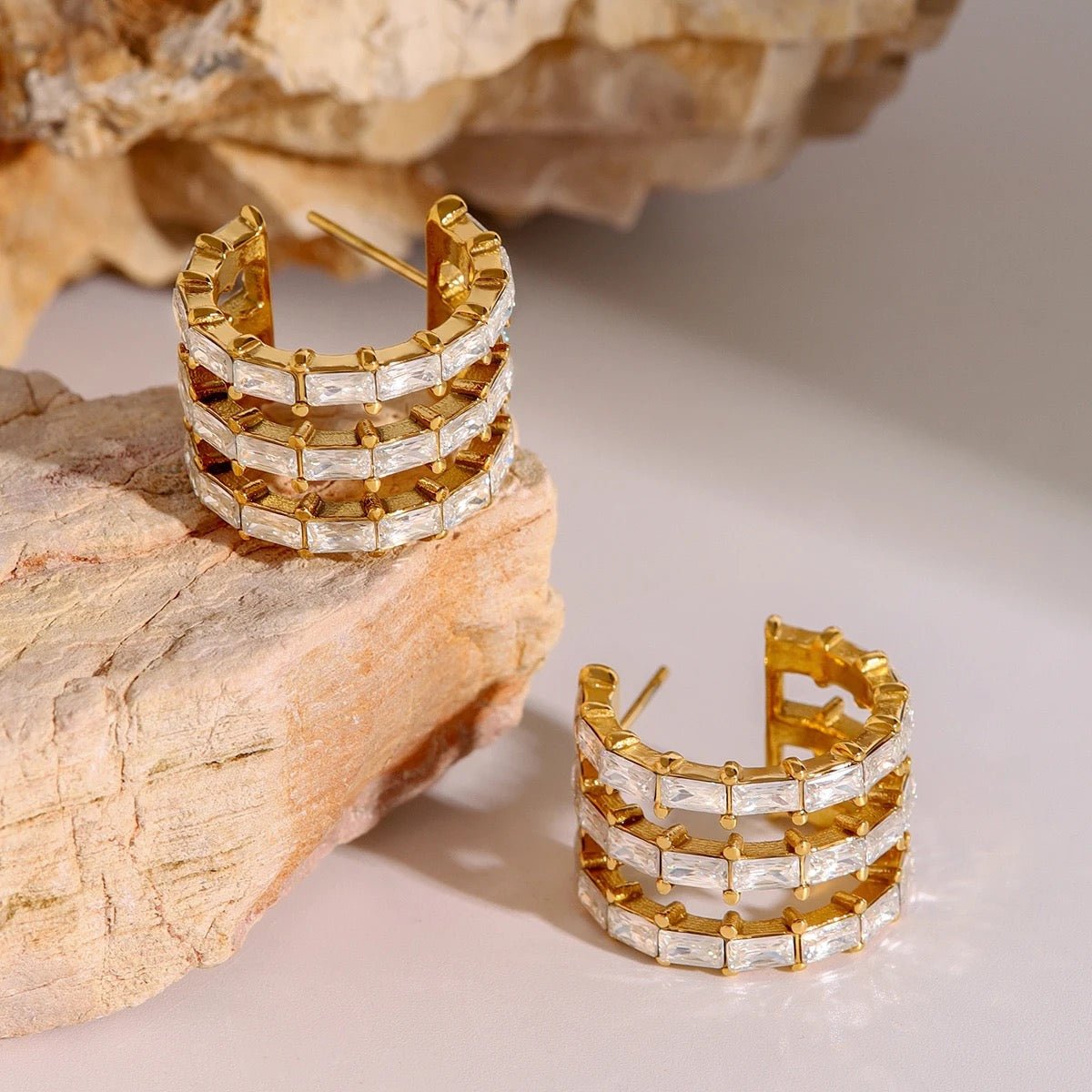 Amaira Zircon Hoop Earrings - Calilo Australia