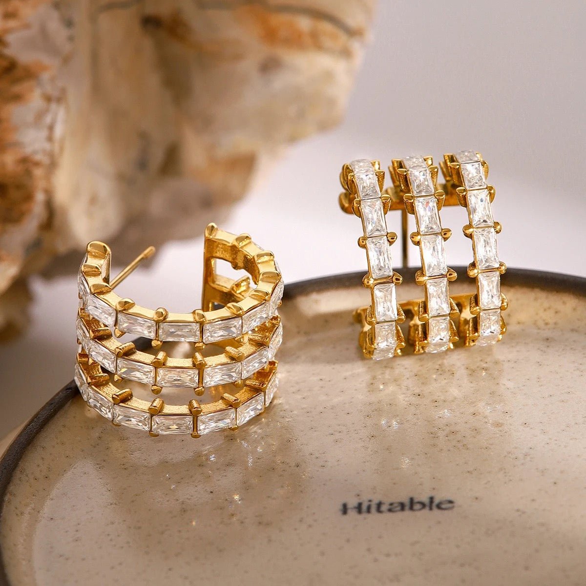 Amaira Zircon Hoop Earrings - Calilo Australia