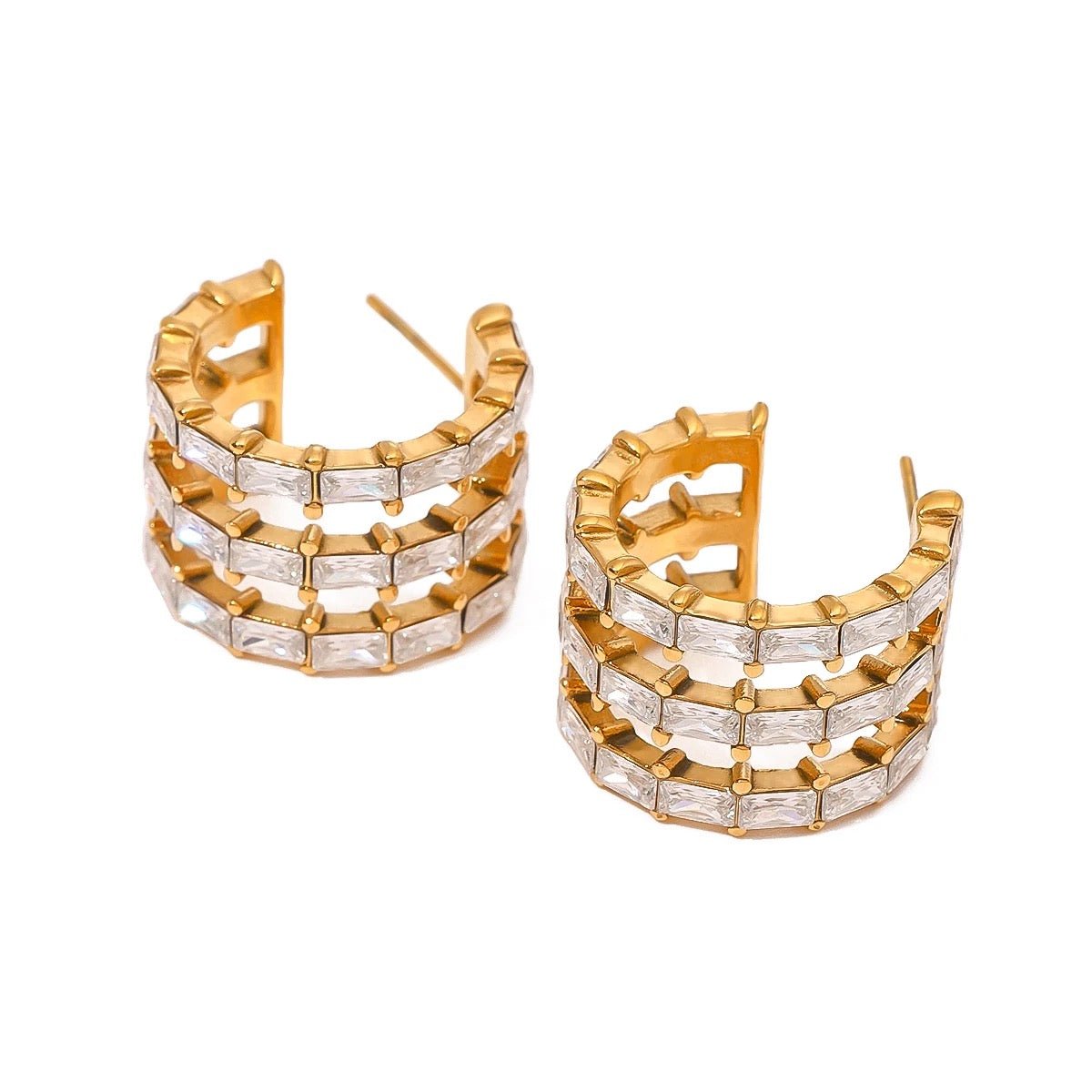 Amaira Zircon Hoop Earrings - Calilo Australia