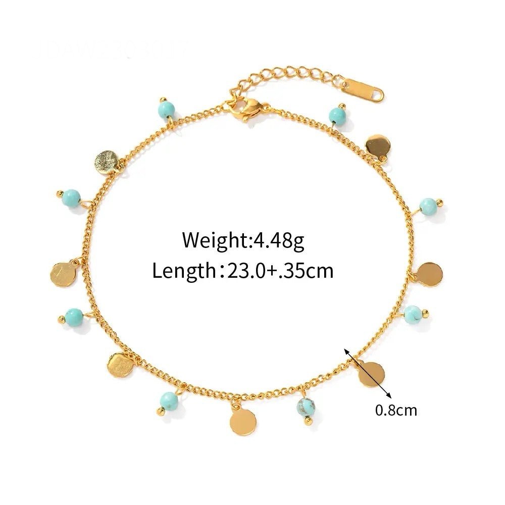 Calilo Gold Disc Anklet - Calilo Australia