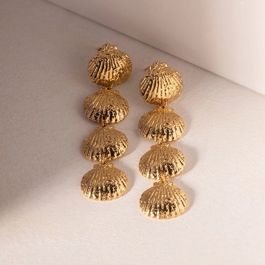 Gold Shell Earrings - Calilo Australia
