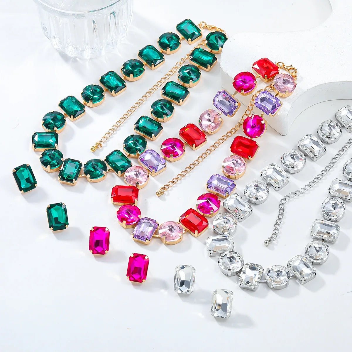 Lena Statement Necklace and Earrings Set - Calilo Australia