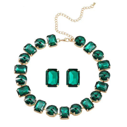 Lena Statement Necklace and Earrings Set - Calilo Australia