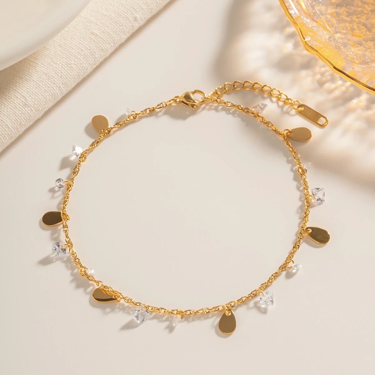 Summer Gold Disc Anklet - Calilo Australia