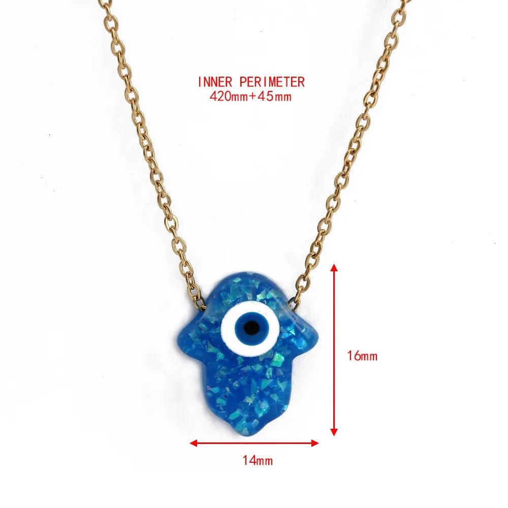 Hamsa Evil Eye Pendant - Coco & Cali