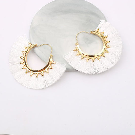 Quinn White Hoop Earrings - Coco & Cali